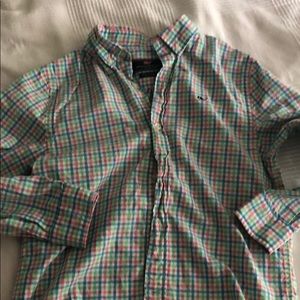 Boys Plaid Vineyard Vines Whale Shirt